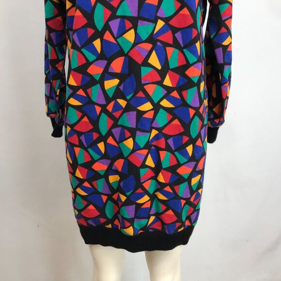 VTG no excuses - women's s/m- multicolor long sleeve crew neck sweatshirt dress - Picture 3 of 7